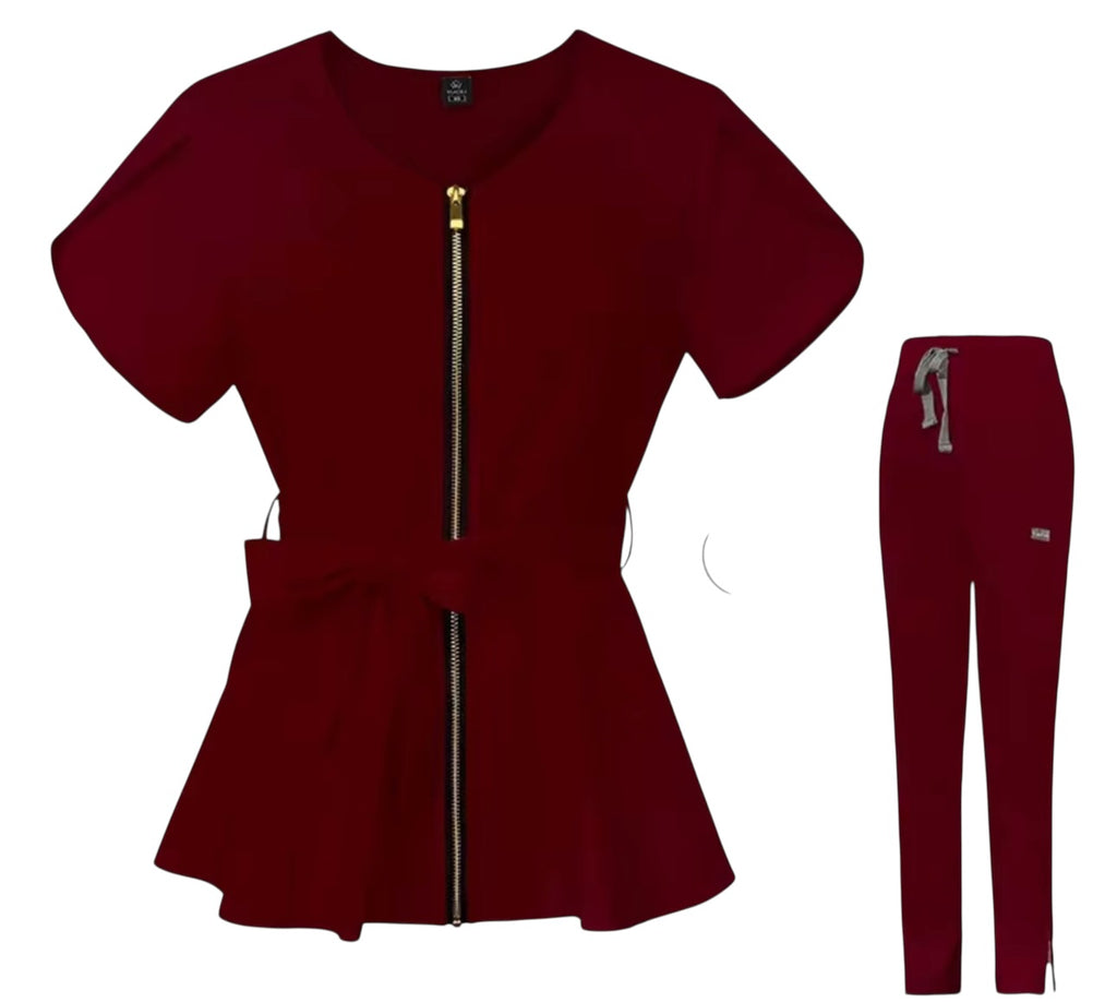 Chymeenes CoreCare Scrub Set | Burgundy